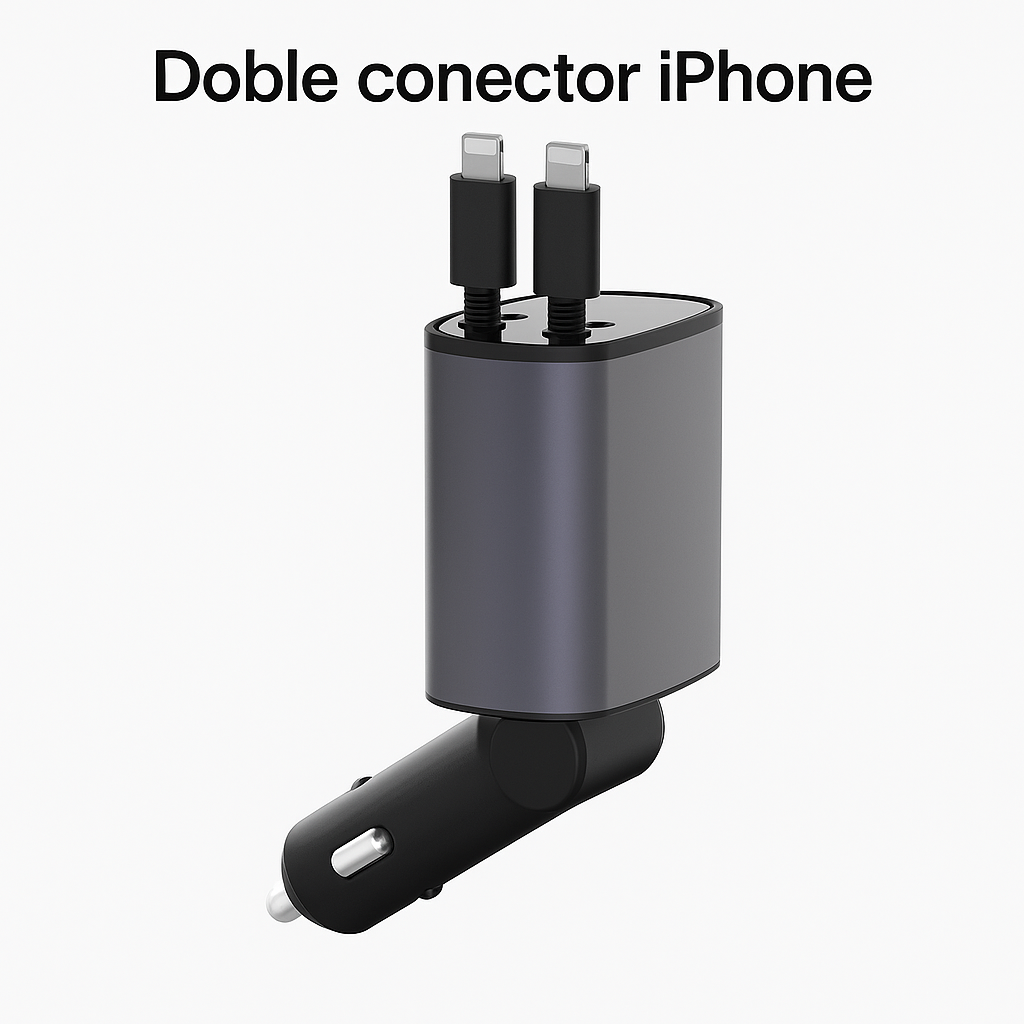Cargador retráctil 4 en 1 para coche