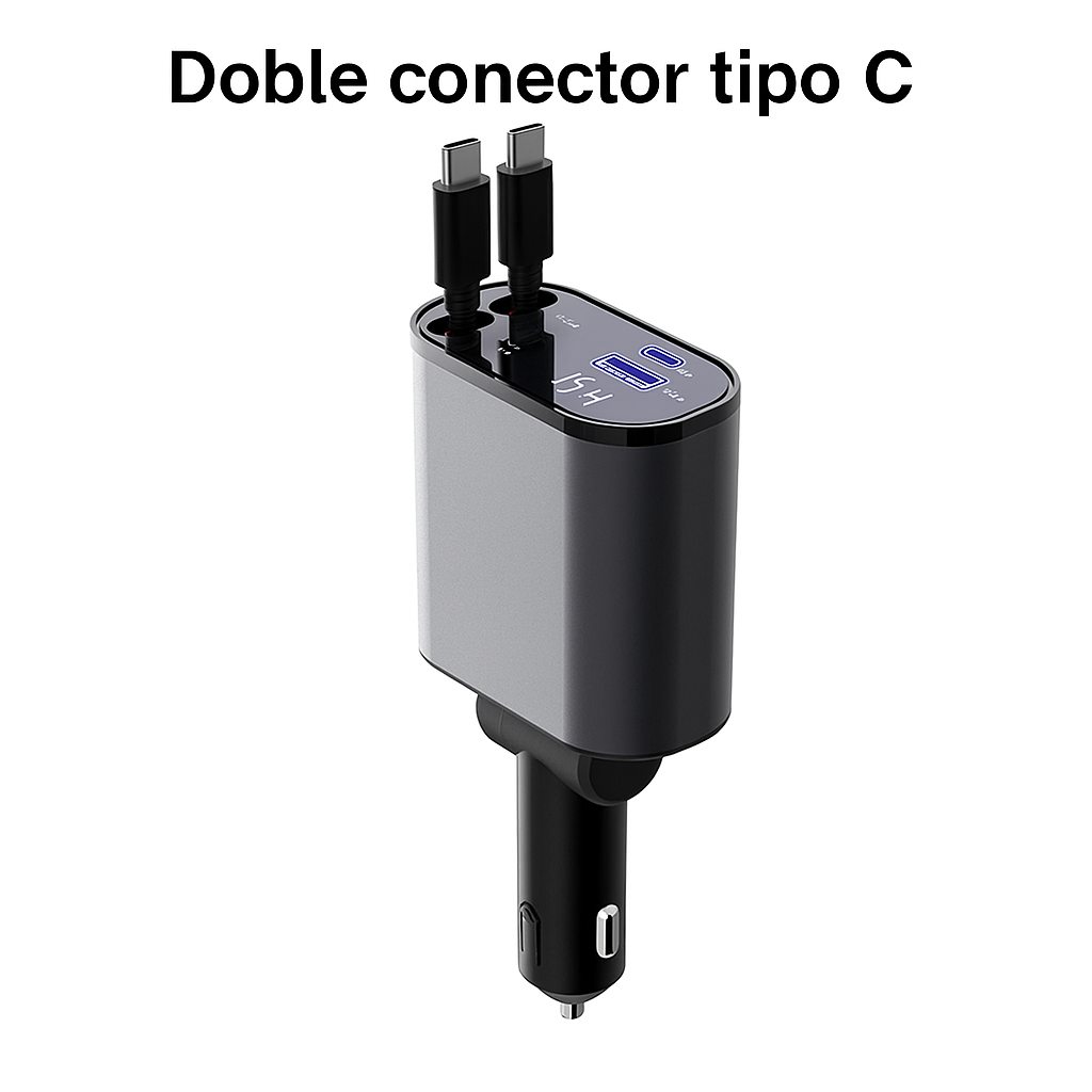 Cargador retráctil 4 en 1 para coche