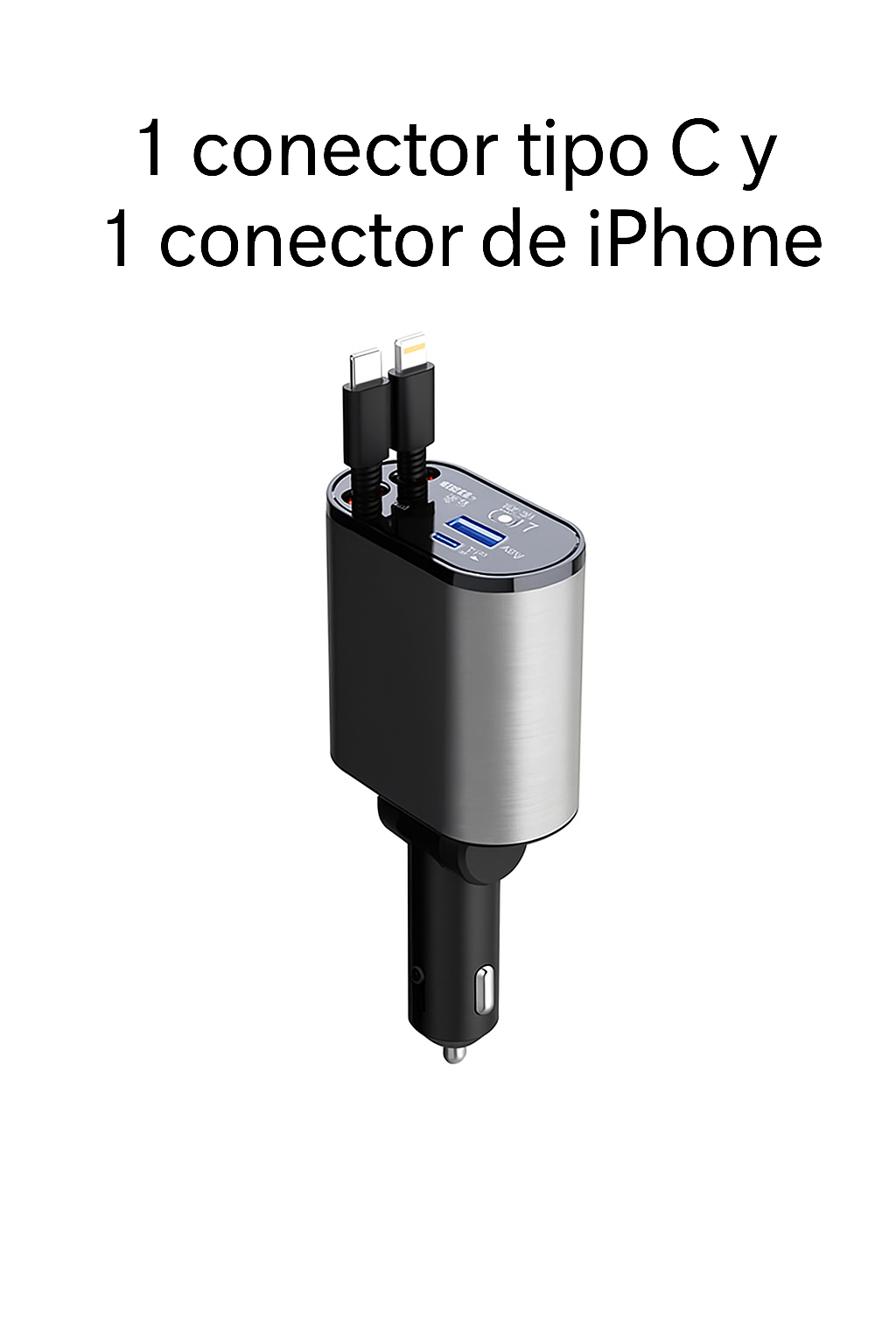 Cargador retráctil 4 en 1 para coche