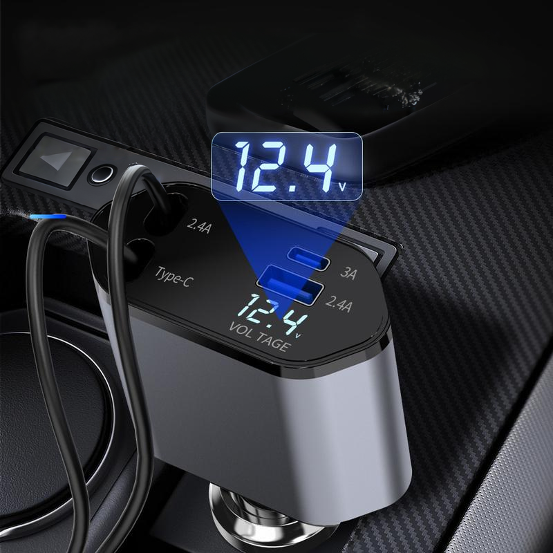 Cargador retráctil 4 en 1 para coche